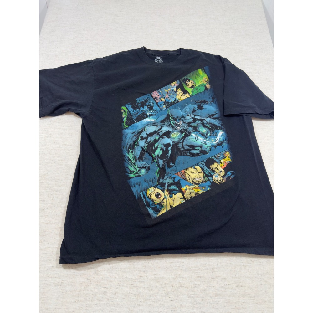 DC Comics Graphic T-Shirt Mens XL Black Good Justice League Batman Superman 0083